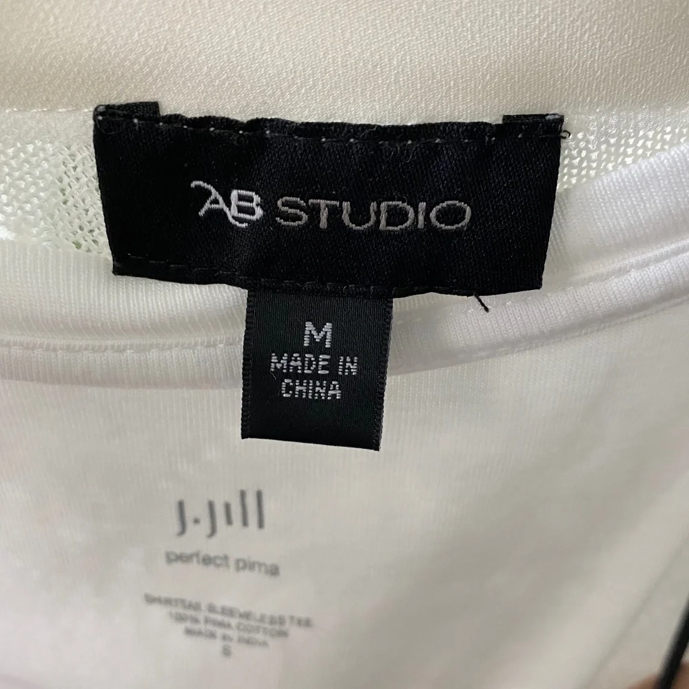AB Studio White Cardigan Sz M - Picture 6 of 8